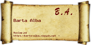Barta Alba névjegykártya